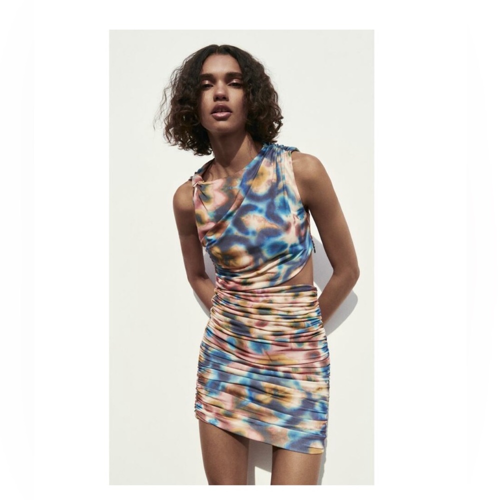 Zara Multicolor Abstract Mini Dress